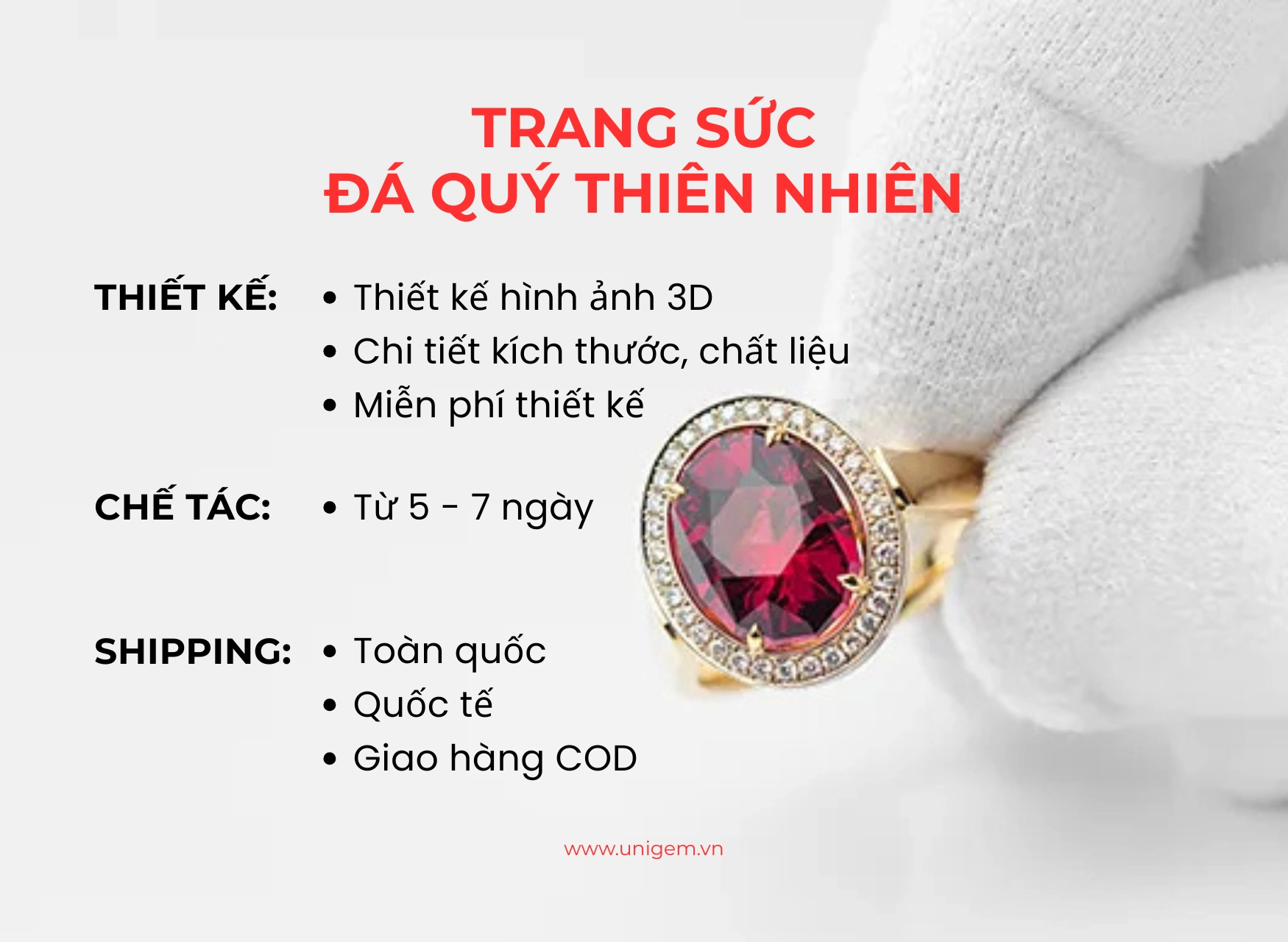 che tac trang suc da quy unigem