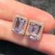 Bông tai đá quý Morganite hồng BT44
