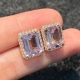 Bông tai đá quý Morganite hồng BT44