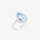 Nhẫn Aquamrine thiên nhiên giọt nước N76
