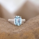 Nhẫn đá quý Aquamarine thiên nhiên N84