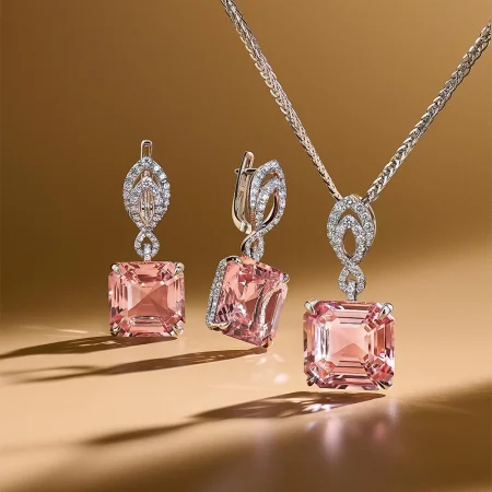 Bộ trang sức Morganite Hồng