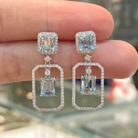 Bông tai Aquamarine 3.17ct