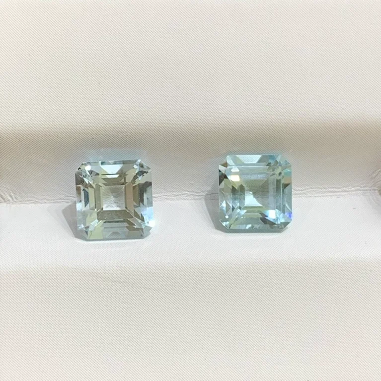 Đá Aquamarine 2.1ct 2 viên