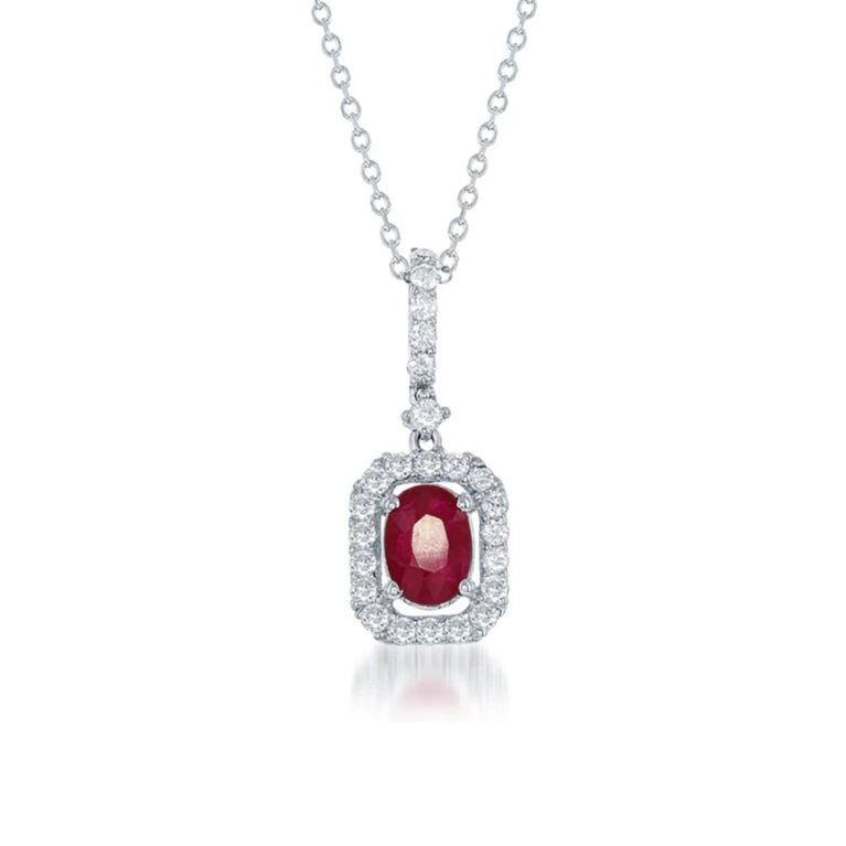 Dây chuyền Ruby Halo 1ct