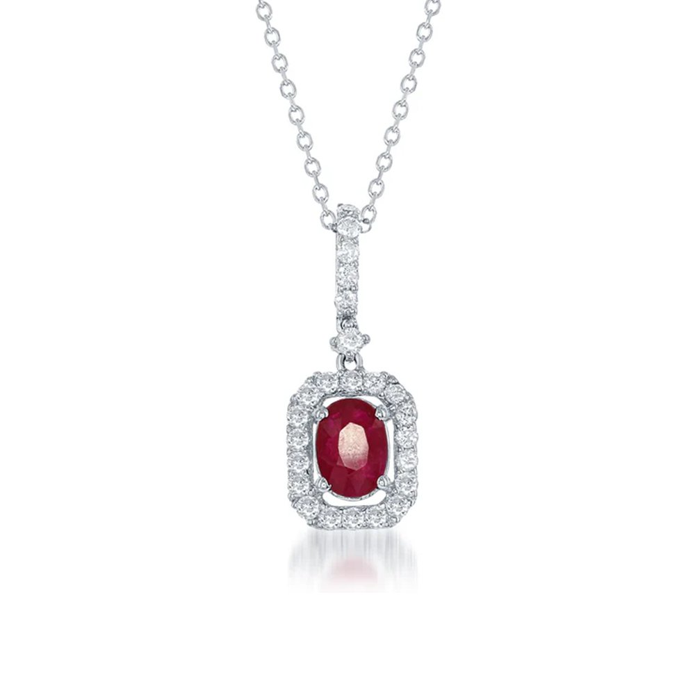 Dây chuyền Ruby Halo 1ct