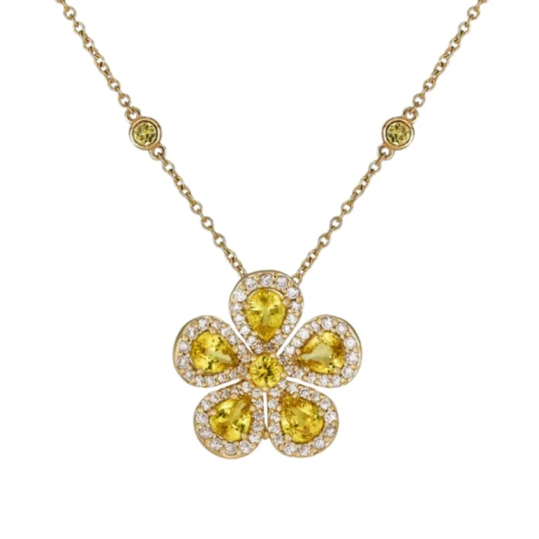 Dây chuyền Sapphire vàng 3.20ct