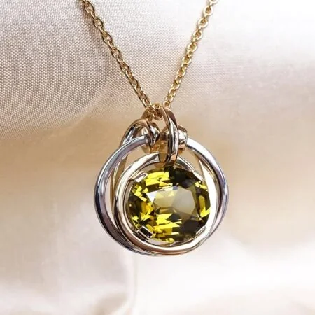 Dây chuyền Tourmaline Xanh Oliu
