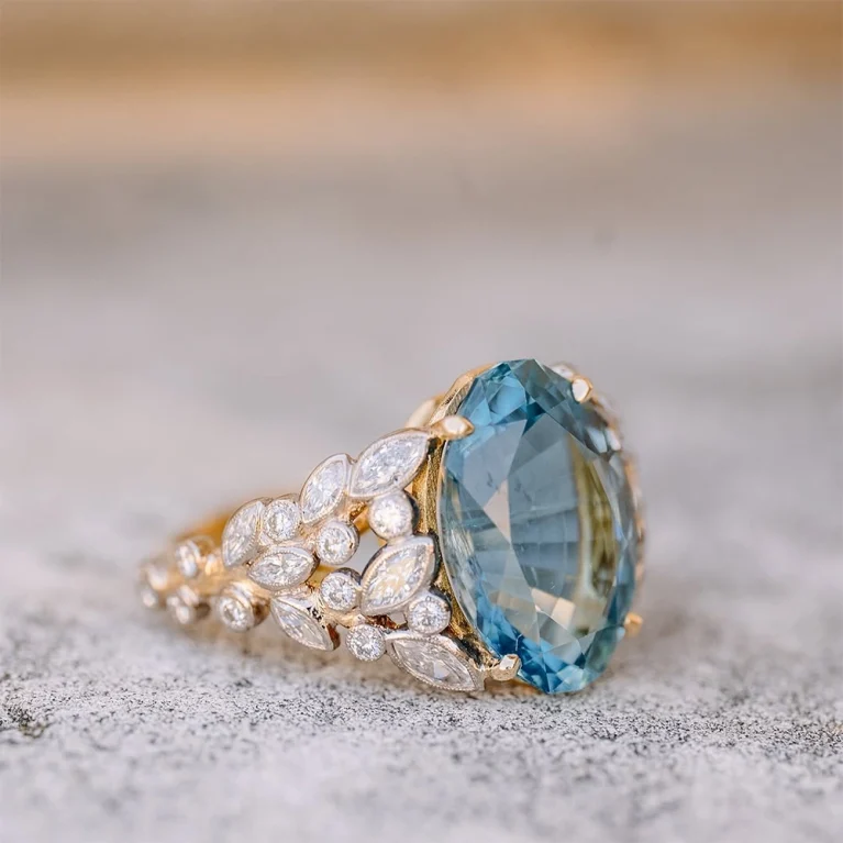 Nhẫn Aquamarine 9ct