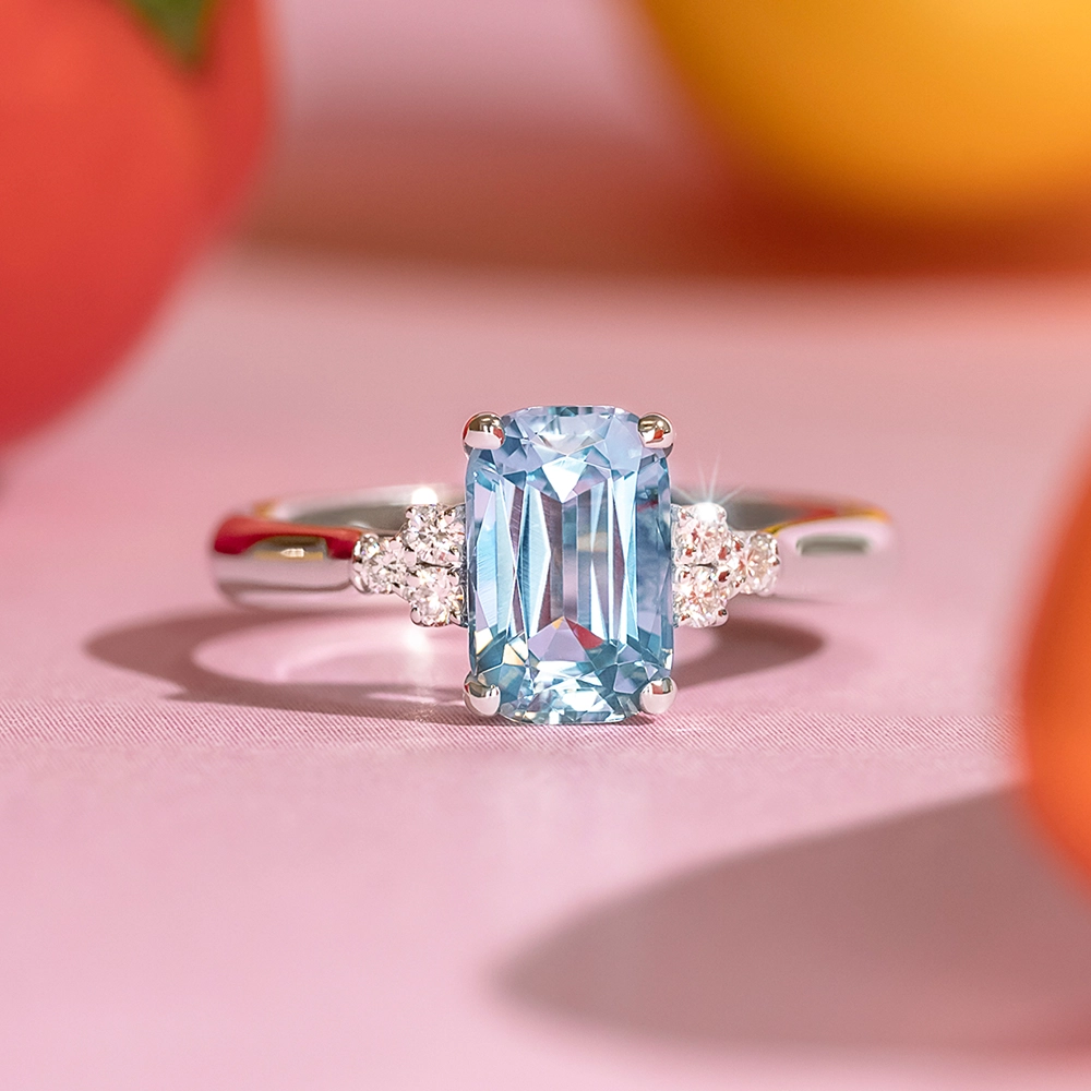 Nhẫn Aquamarine Cushion 1.33ct