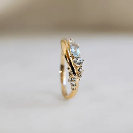 Nhẫn Aquamarine Tinh Tế