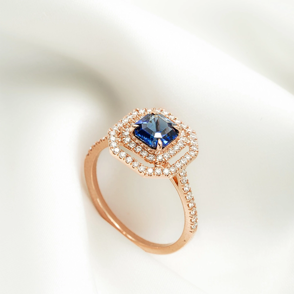 Nhẫn Halo Sapphire