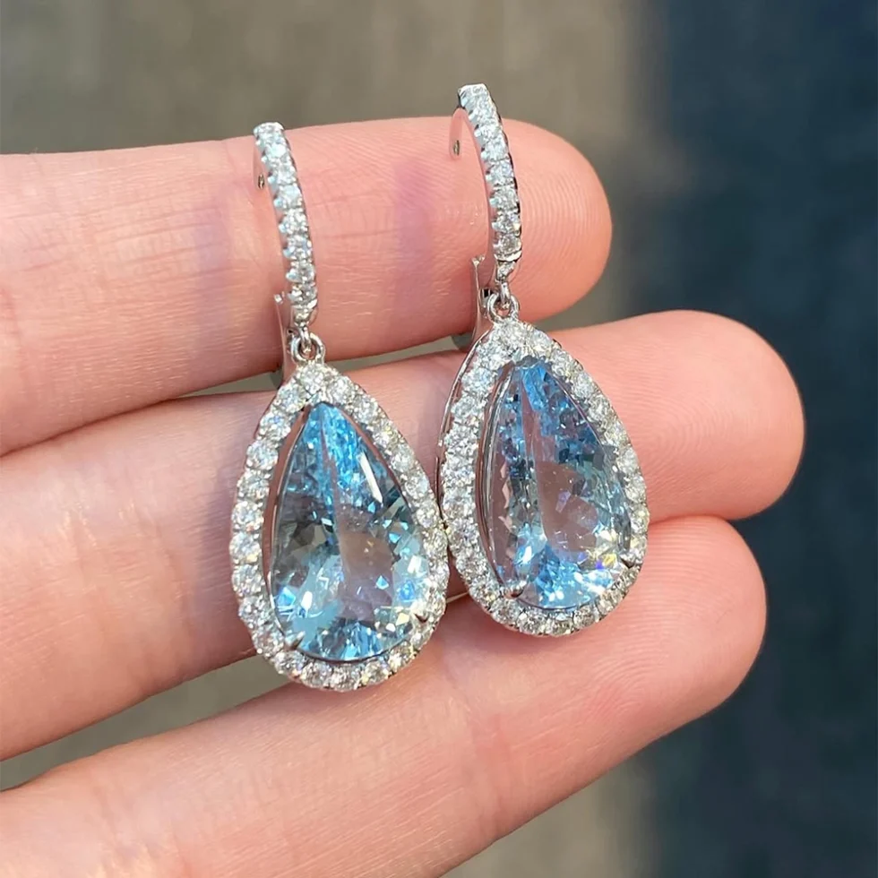 bong tai aquamarine giot nuoc 3