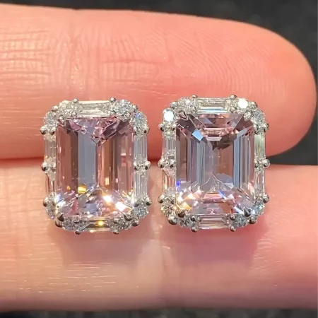Bông Tai Đá Quý Morganite