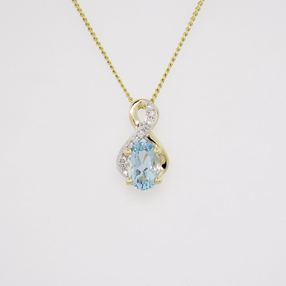 Dây Chuyền Aquamarine Oval