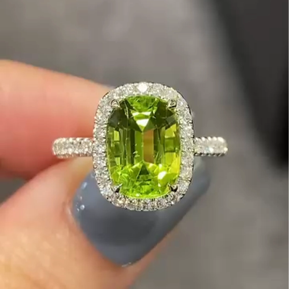 Nhẫn Đá Peridot Xanh