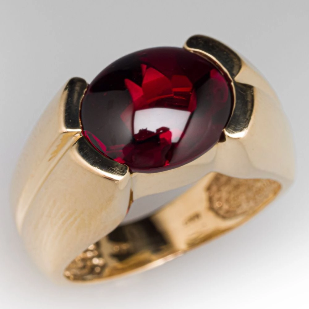 Nhẫn Nam Đá Garnet Đỏ