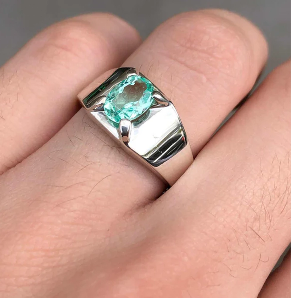 Nhẫn Nam Emerald Thiên Nhiên