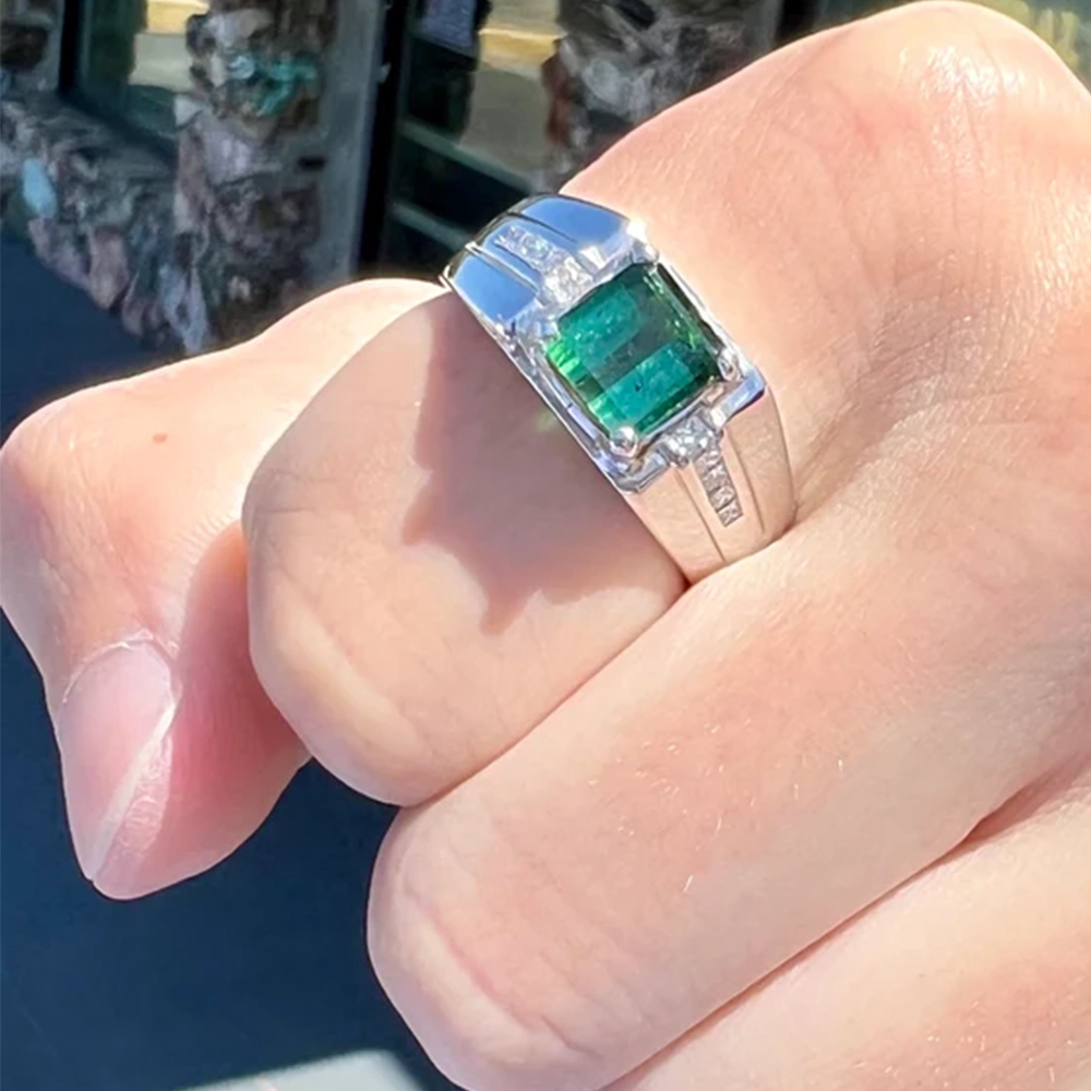 Nhẫn Nam Đá Quý Tourmaline