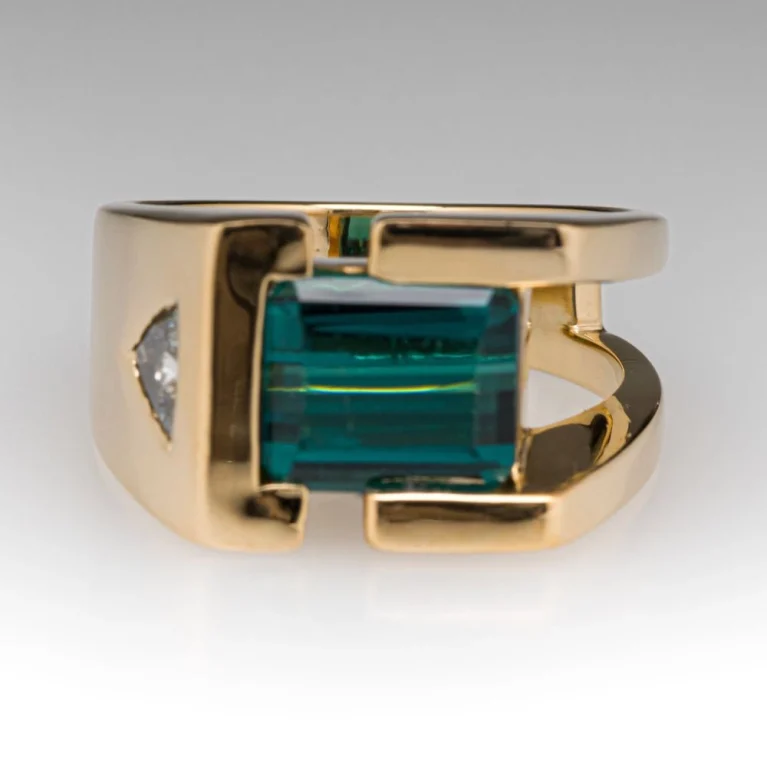 Nhẫn Nam Tourmaline Xanh