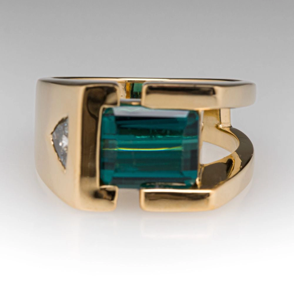 Nhẫn Nam Tourmaline Xanh