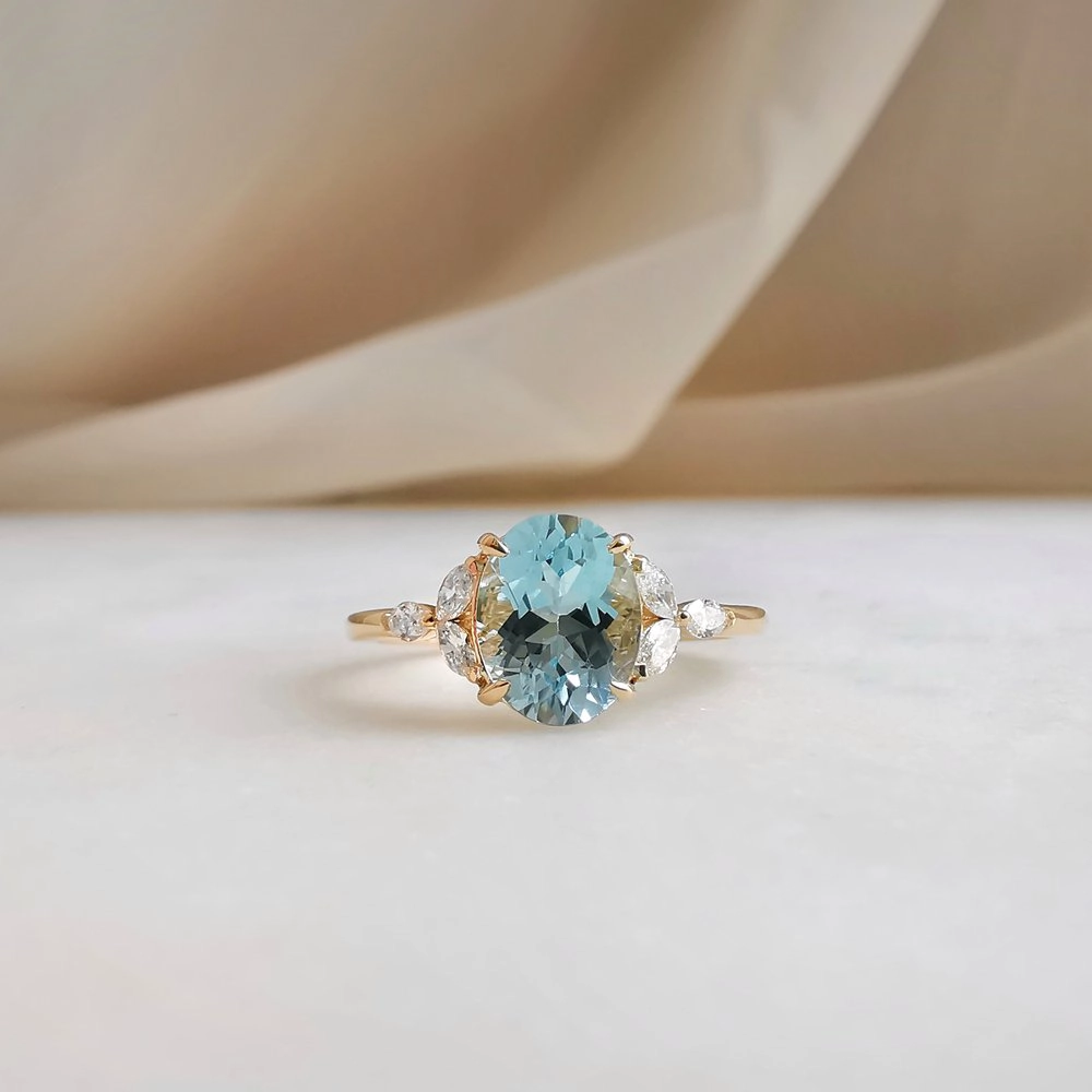 Nhẫn Thiết Kế Aquamarine