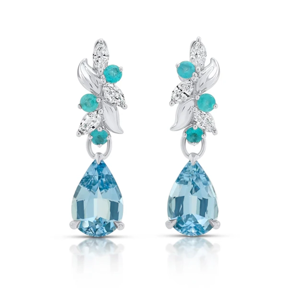 Bông Tai Đá Aquamarine