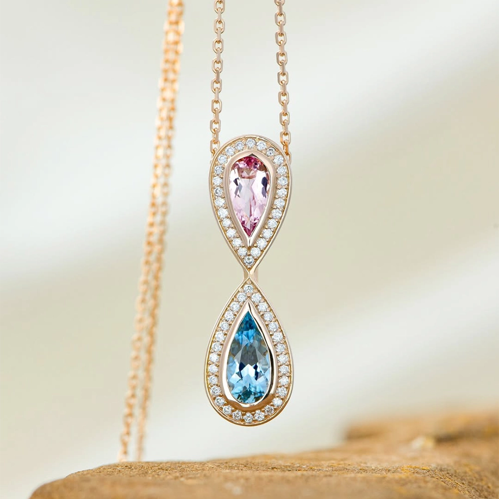 Dây Chuyền Mix Aquamarine Morganite