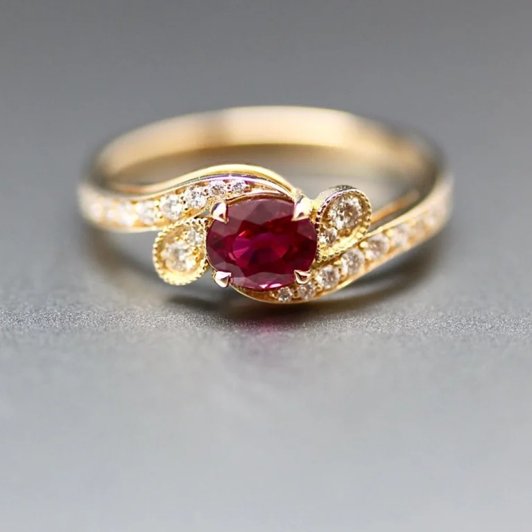 Nhẫn Đá Ruby Oval