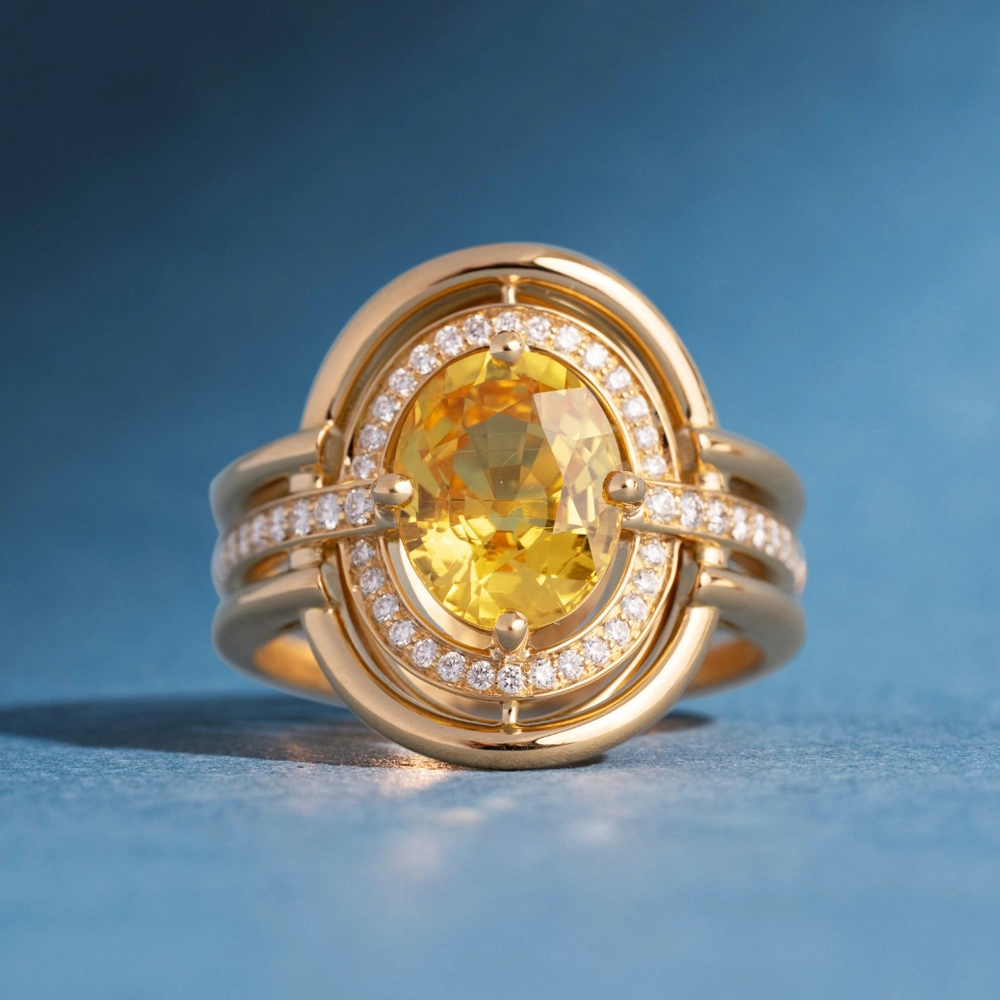 Nhẫn Đá Sapphire Vàng