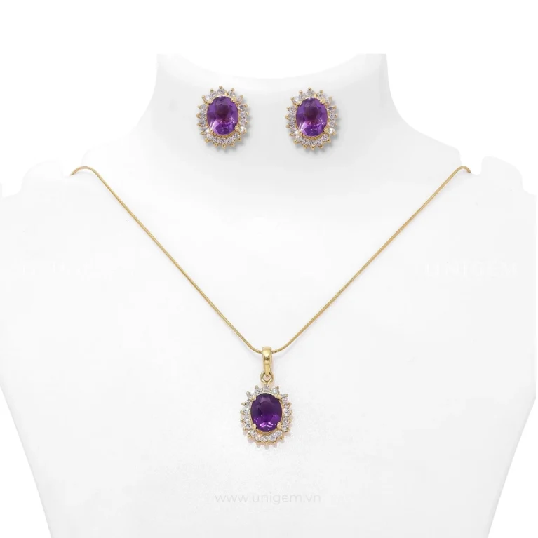 Bộ Trang Sức Đá Amethyst