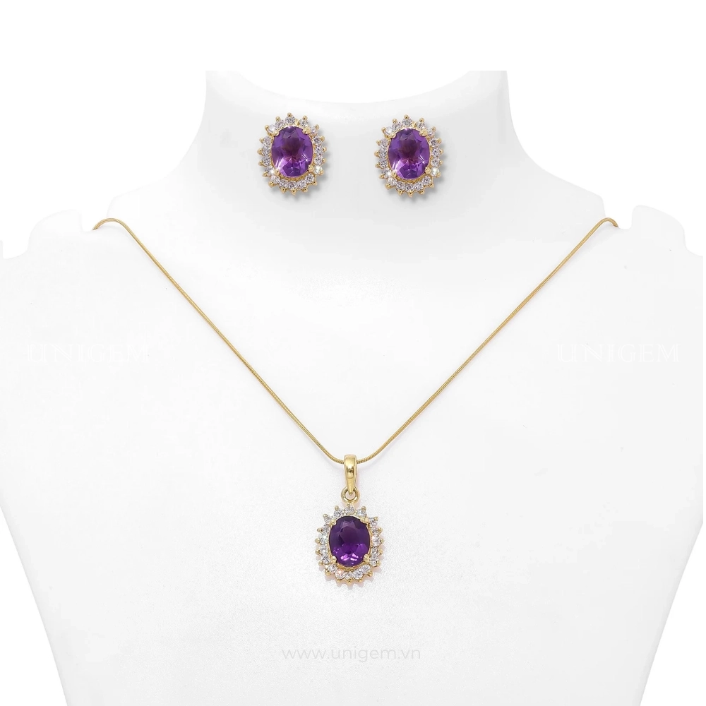 Bộ Trang Sức Đá Amethyst