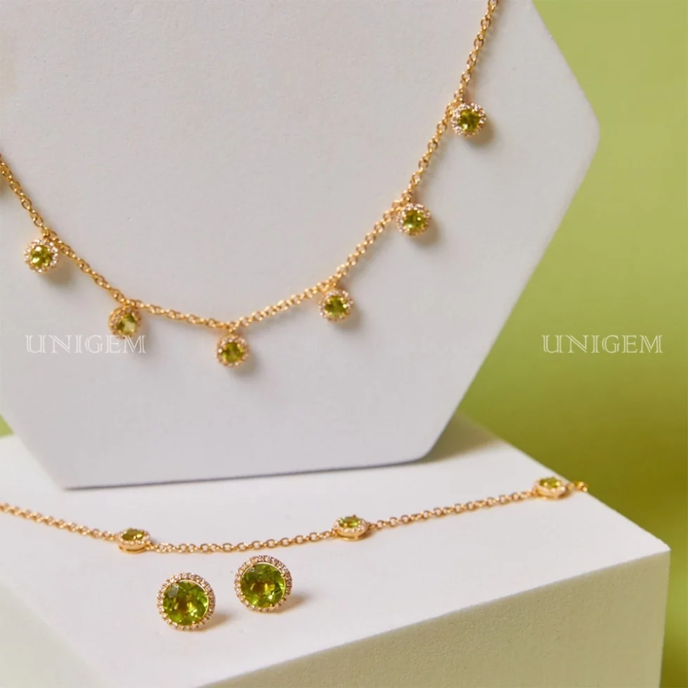 bo trang suc da quy thien nhien peridot xanh la