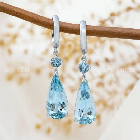 Bông Tai Đá Aquamarine