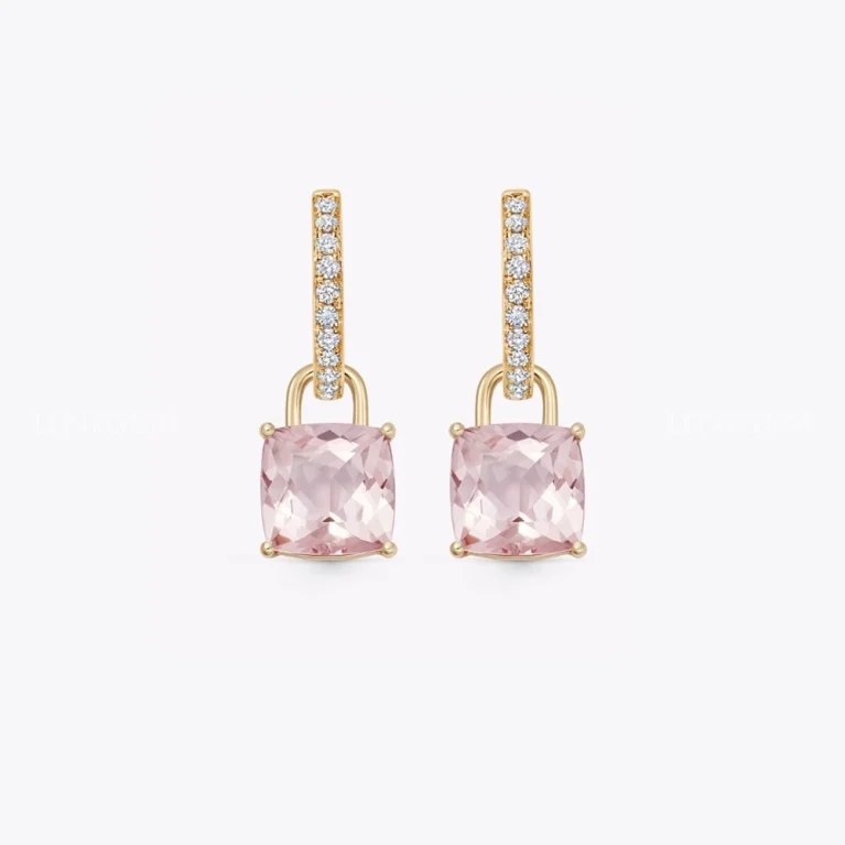 Bông Tai Đá Morganite