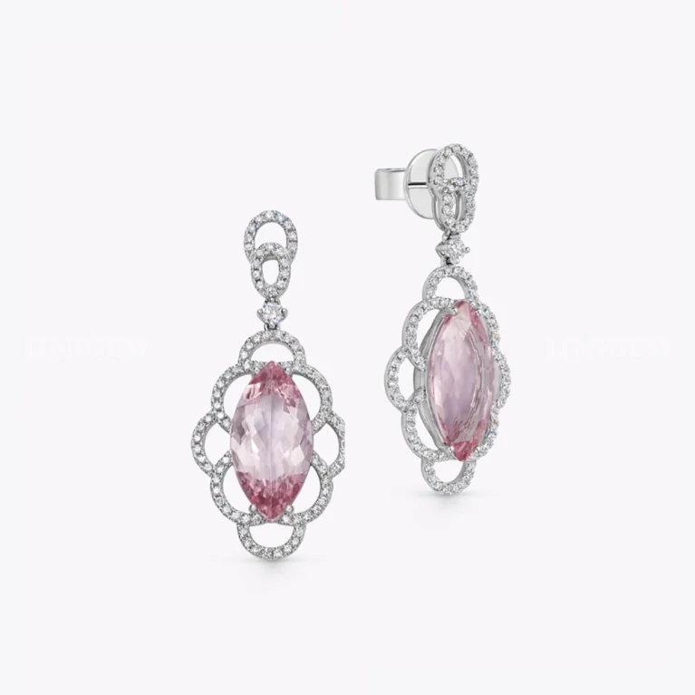 Bông Tai Đá Morganite