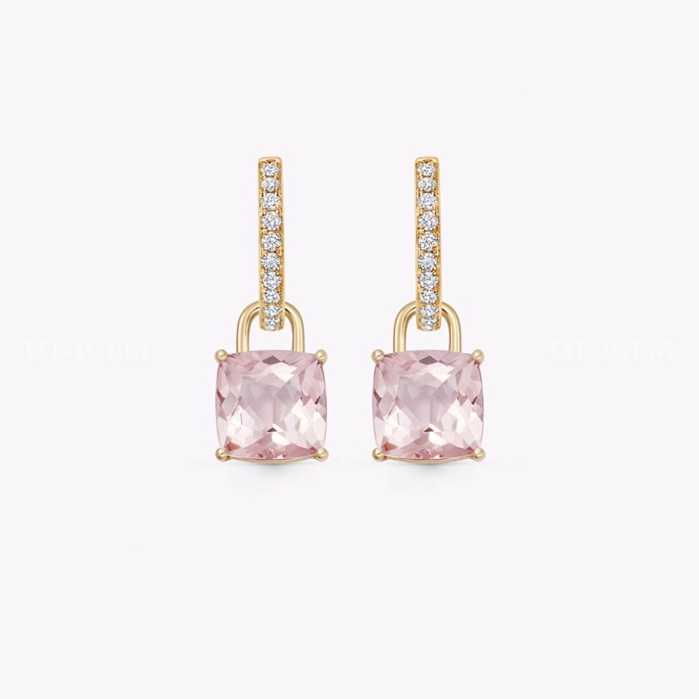 Bông Tai Đá Morganite