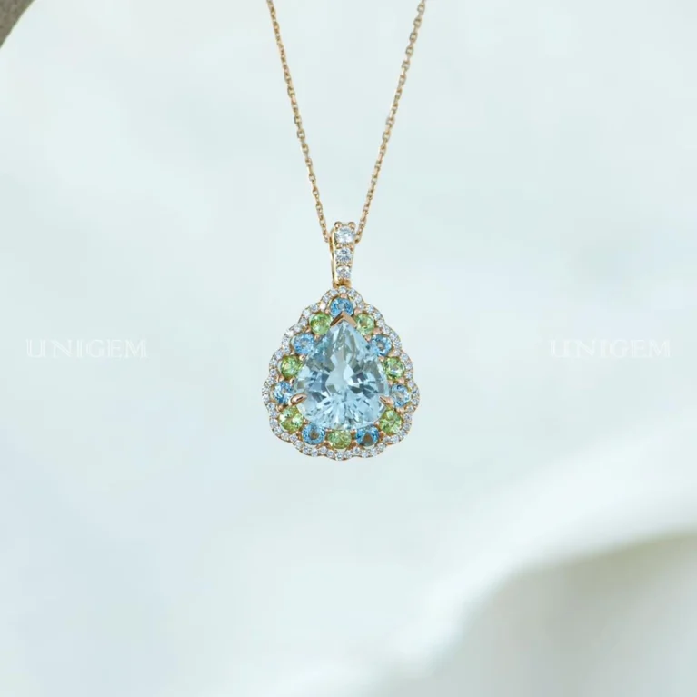 Dây Chuyền Đá Aquamarine