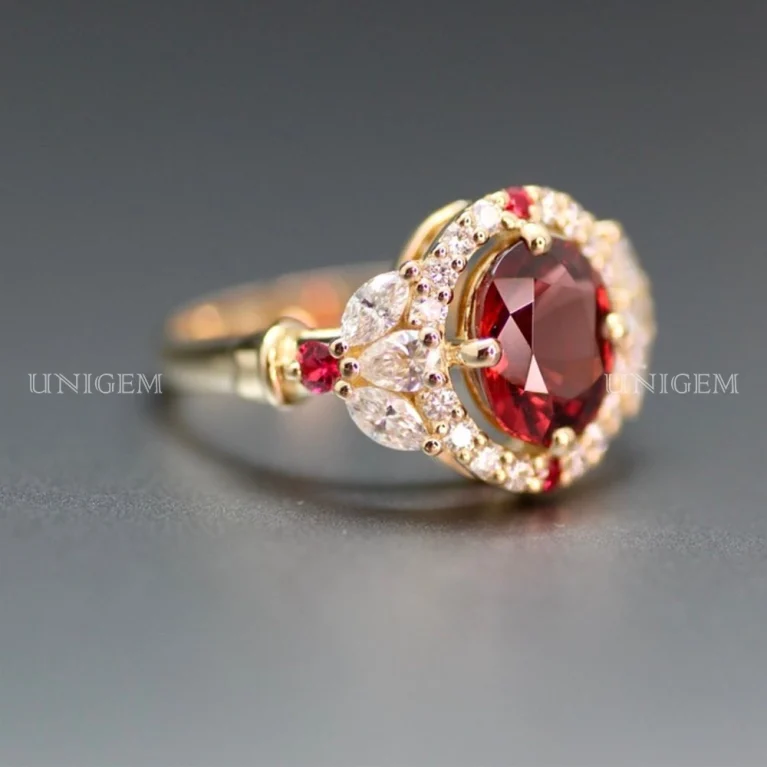 Nhẫn Đá Garnet Đỏ