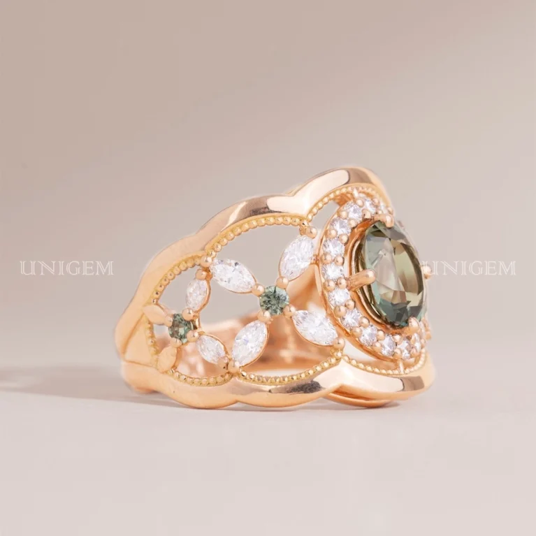 Nhẫn Đá Green Tourmaline
