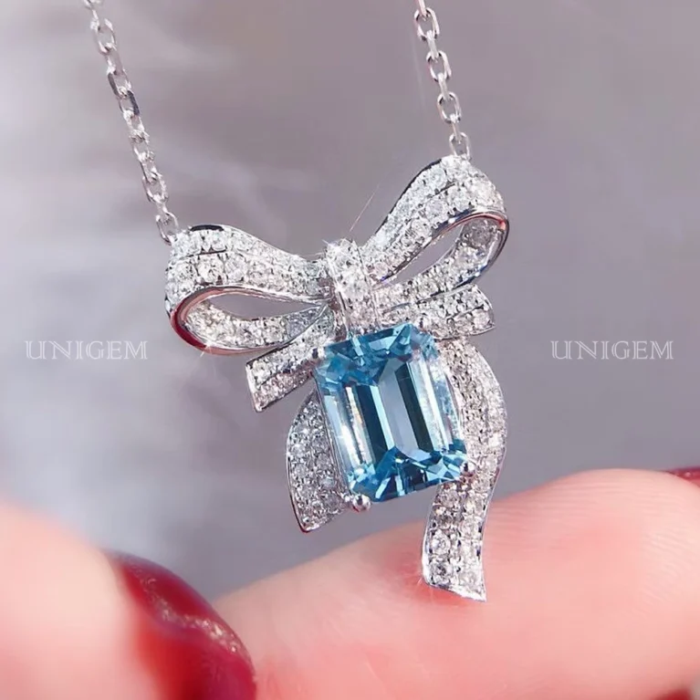 Dây Chuyền Đá Aquamarine Thiên Nhiên