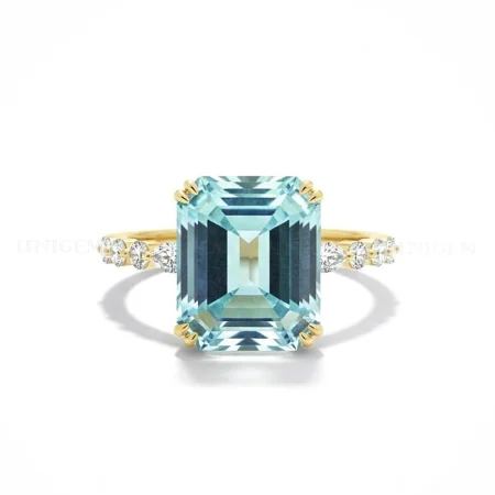 Nhẫn Đá Aquamarine Thiên Nhiên