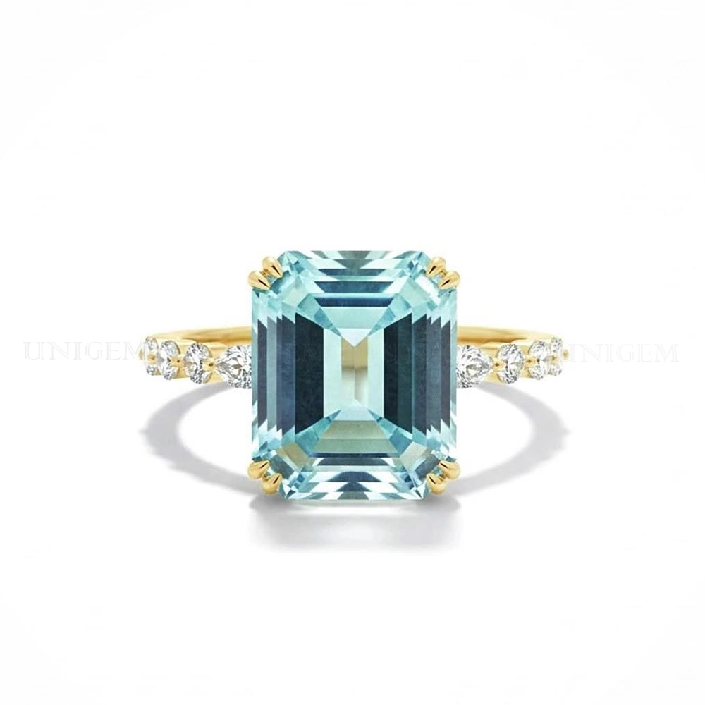 Nhẫn Đá Aquamarine Thiên Nhiên